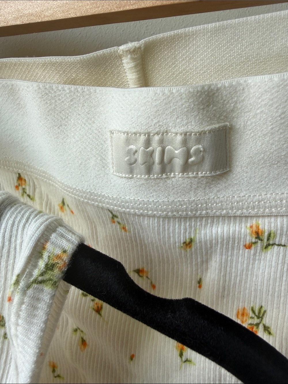 SKIMS White Ribbed Tank & Shorts Sleep Set with Yellow Floral Print - Picture 2 of 5